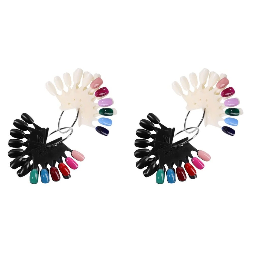 minkissy 4pcs Shaped Nail Display Sticks Sample Tips for Nail Art Practice Material for Manicure Training Salons and Homes