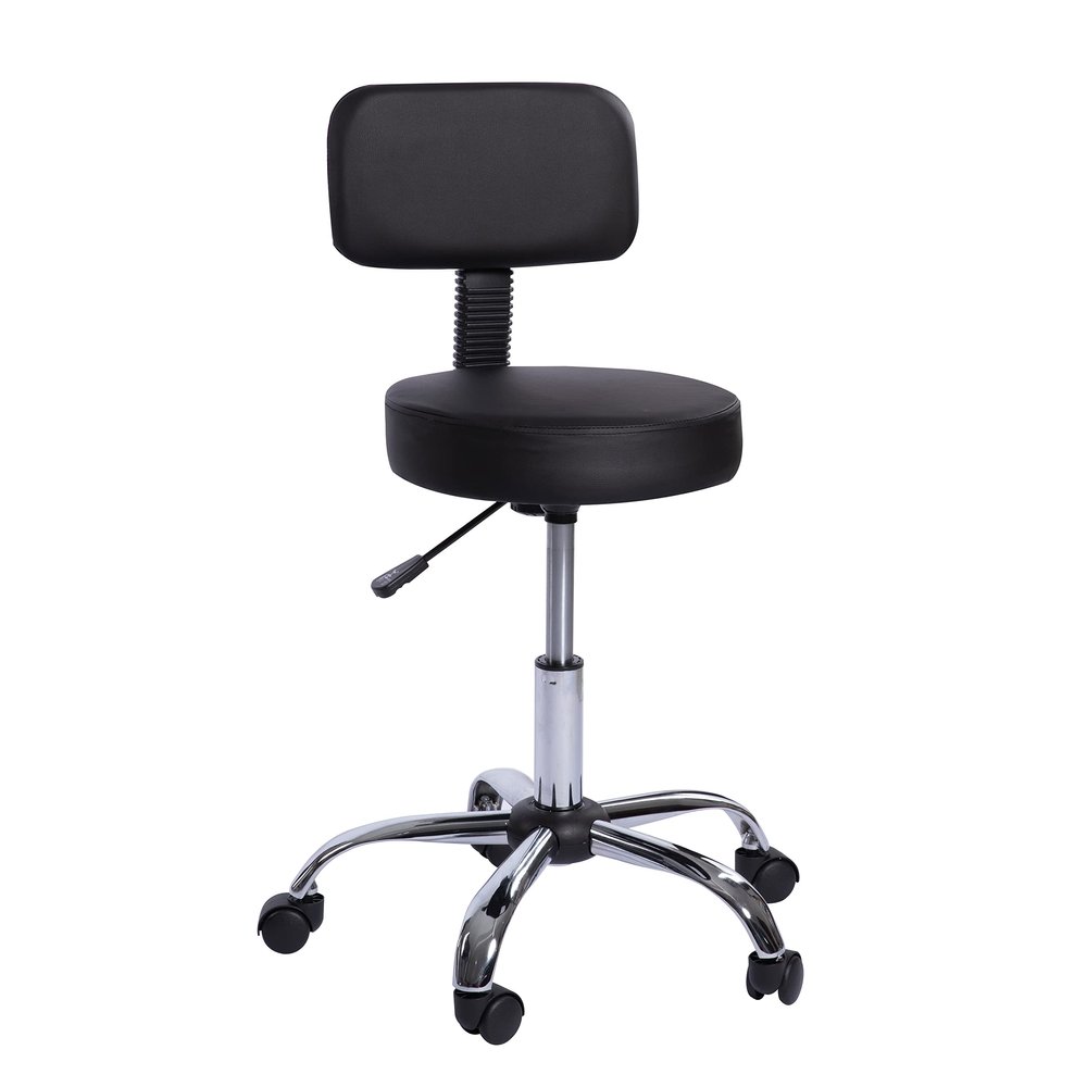Naomi Home Adjustable Salon & Spa Stool Black/Without Foot Rest