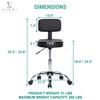 Naomi Home Adjustable Salon & Spa Stool Black/Without Foot Rest view 3