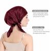 SissiLita 100% Silk Bonnet for Sleeping With Tie Band, Large Sleep Cap for Curly Hair, Wrap for Hair Care (Dark Red) view 2