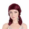 SissiLita 100% Silk Bonnet for Sleeping With Tie Band, Large Sleep Cap for Curly Hair, Wrap for Hair Care (Dark Red) view 4