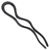 Camila Paris CP3285 French Twist Stick Hair Fork, Large Wavy U Shaped Hair Pin Clip for Spiral Updo and Bun, Black, Fashion Flexible Durable Styling Hair Accessories for Women, Made in France view 1