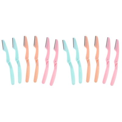 Beaupretty 12pcs Portable Eyebrow Trimmer for Women Design for Precise Grooming of Eyebrows Facial Hair Bikini Area Lightweight Easy to Use Random Colors