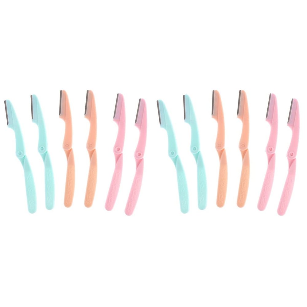 Beaupretty 12pcs Portable Eyebrow Trimmer for Women Design for Precise Grooming of Eyebrows Facial Hair Bikini Area Lightweight Easy to Use Random Colors