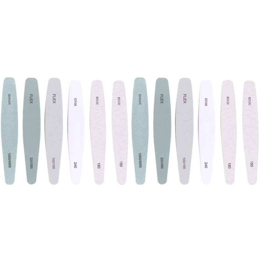 minkissy 12pcs Nail Files Double Sided Nail Buffing Bars for Manicure Pedicure Natural