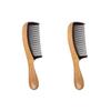 Beavorty 2pcs Natural Sandalwood Horn Comb Detangler Round Handle for Hairdressing Accessories view 1
