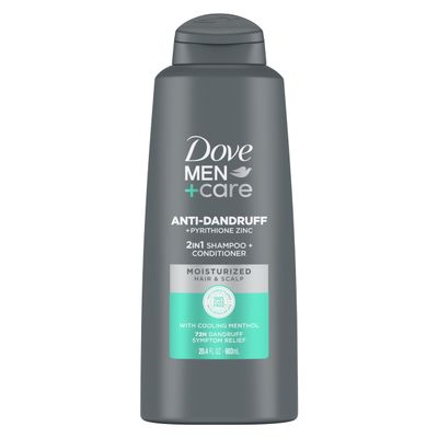 DOVE MEN + CARE DermaCare Scalp 2-in-1 Shampoo and Conditioner Dandruff Defense for Dry Scalp Hair Care and Dandruff Treatment Made with Pyrithione Zinc 20.4 oz