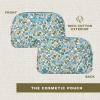 Bella Taylor Large Quilted Cotton Makeup Pouch for Women, Travel Cosmetic Bag, Quilted Cotton Delicate Floral Blue view 4