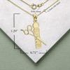 Claddagh Gold - 10K Yellow Gold Personalized Name Hair Stylist Scissor and Barber Shop Pole Engravable Pendant view 3
