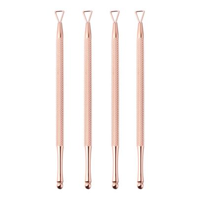 LALAFINA Stainless Steel Cuticle Pusher with Triangle Head for Gel Polish Removal Nail Art Scraper Tool with Ergonomic Grip for Manicure and Pedicure at Home and Salon