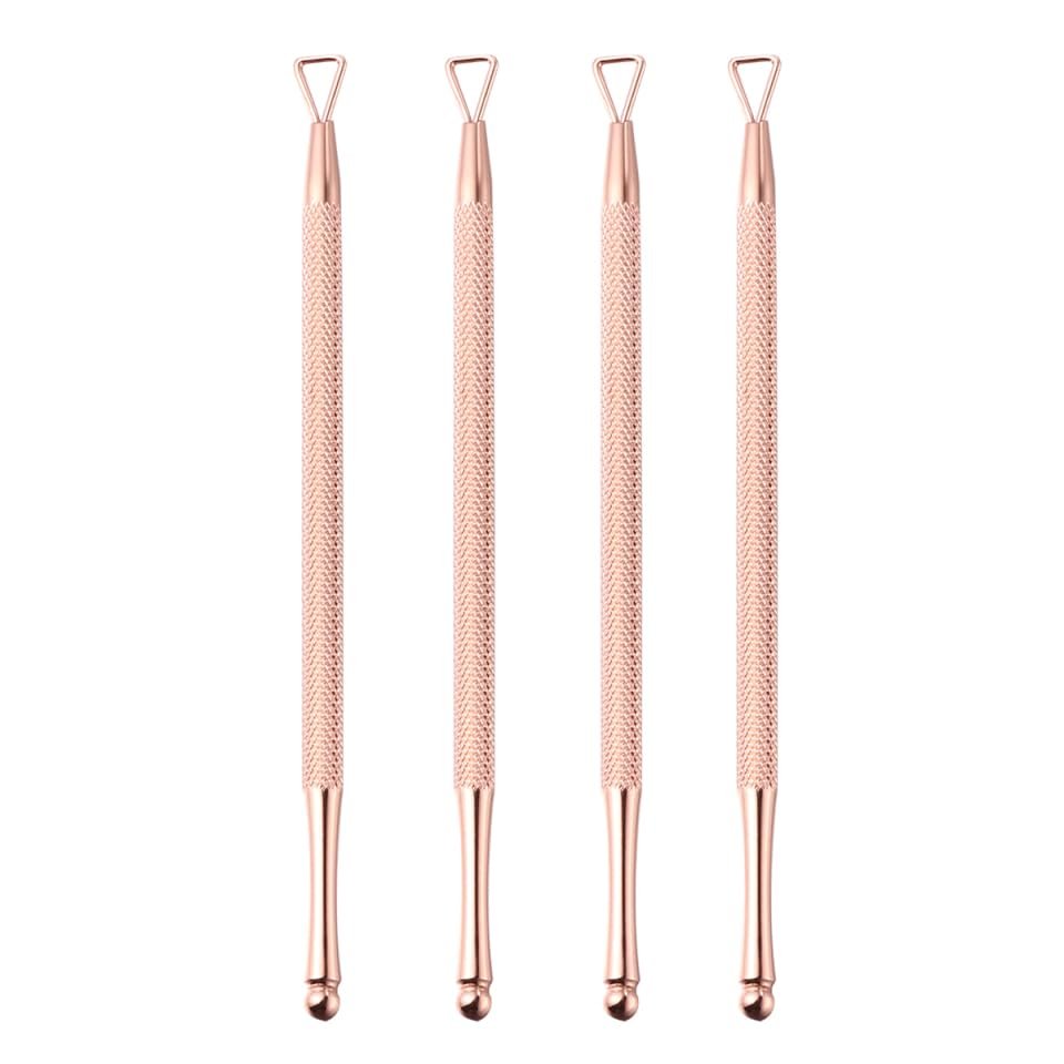 LALAFINA Stainless Steel Cuticle Pusher with Triangle Head for Gel Polish Removal Nail Art Scraper Tool with Ergonomic Grip for Manicure and Pedicure at Home and Salon