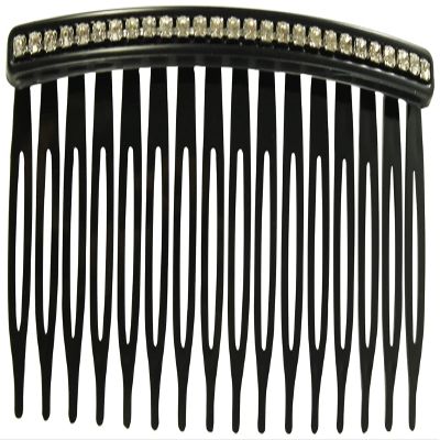 Daisy Daisy Diamante Hair Comb in Black, size: One Size
