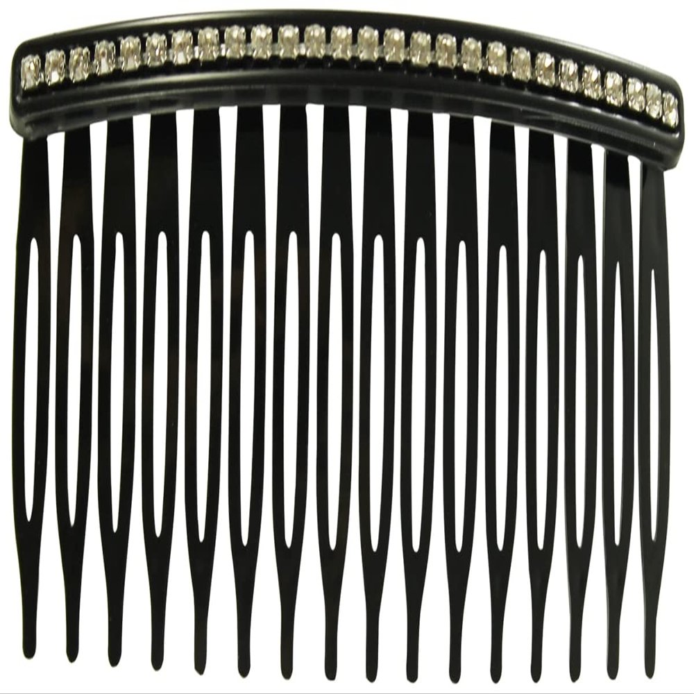 Daisy Daisy Diamante Hair Comb in Black, size: One Size