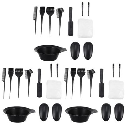 LALAFINA 33pcs Hair Dyeing Brush and Bowl Set Professional Hair Mixing Kit for Home Use Easy Application Tools Ear Caps and Salon Use