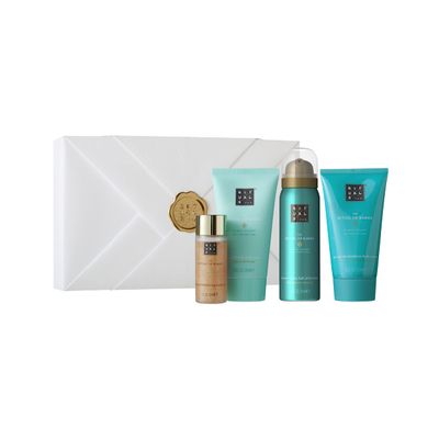 Foaming Shower Gel, Body Scrub, Body Lotion & Body Shimmer Oil with Holy Lotus & White Tea - F