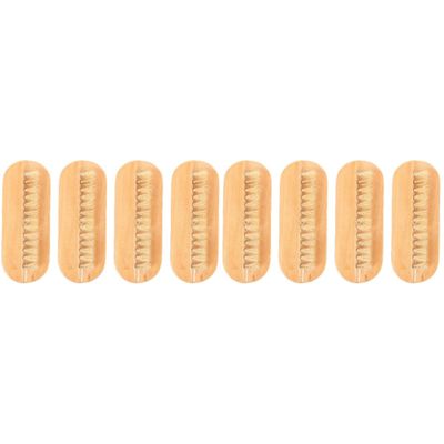 Beavorty 8pcs Double-sided Wooden Bristle Nail Brush for Professional Manicure and Pedicure Flexible Natural Material for Nail Art and