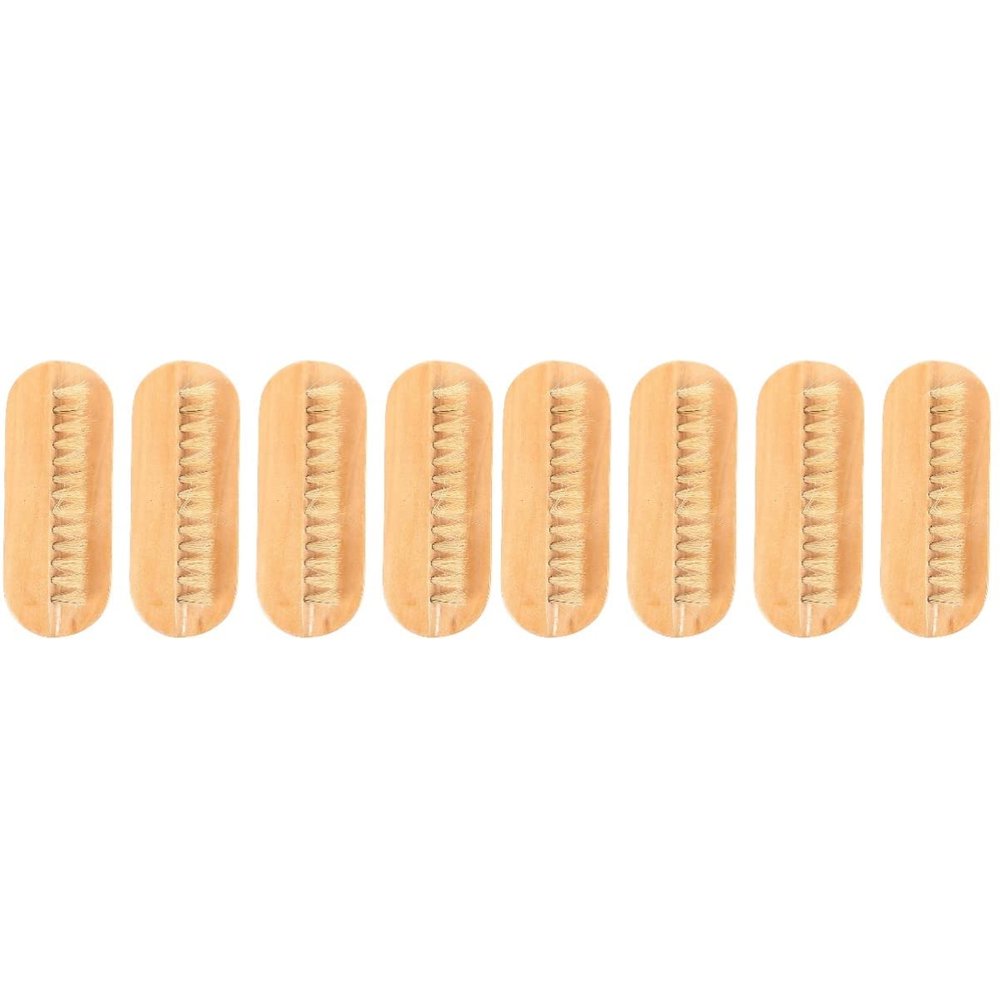 Beavorty 8pcs Double-sided Wooden Bristle Nail Brush for Professional Manicure and Pedicure Flexible Natural Material for Nail Art and
