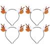 4 Pieces Christmas Headbands Christmas Reindeer Headband Antler Horn Headwear Reindeer Antler Headband for Women Girls Party Holiday view 1