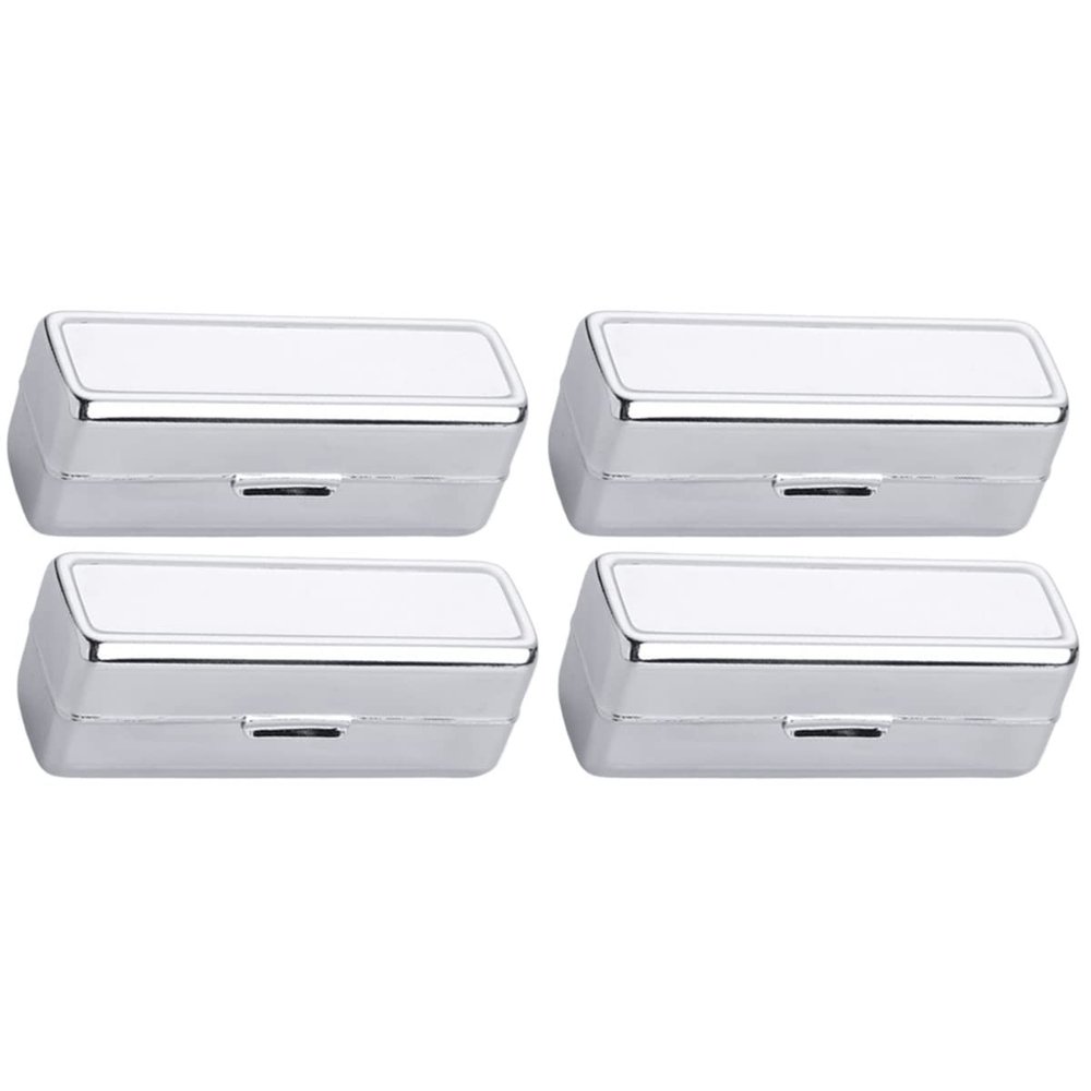 Beaupretty 4 Pcs Metal Lipstick Case Holder with Mirror Compact Travel Purse Box Makeup Organizer