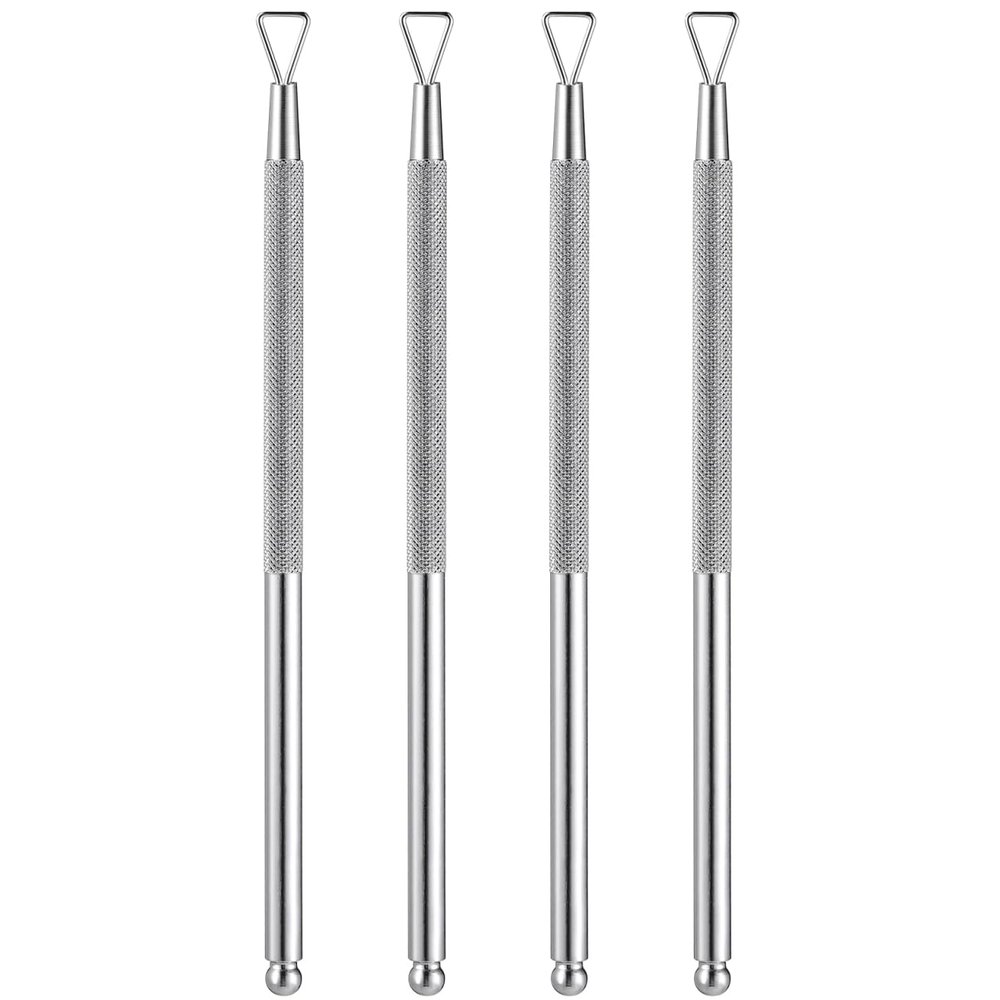 LALAFINA 12 Pcs Stainless Steel Cuticle Pusher Triangle Nail Scraper Tool for Gel Polish Removal Manicure Pedicure Hand and Foot Care
