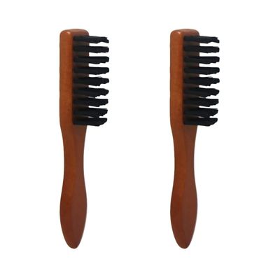 Beaupretty 2pcs Retro Style Wooden Handle Beard Brush for Men Boar Bristle Hair Style Beard Cleaner Safe for Skin Home Use