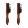 Beaupretty 2pcs Retro Style Wooden Handle Beard Brush for Men Boar Bristle Hair Style Beard Cleaner Safe for Skin Home Use view 1