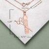 14K Rose Gold Personalized Name Hair Stylist Scissor and Barber Shop Pole Engravable Pendant view 3