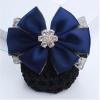 3 Pieces Premium Hair Barrette with Big Bowknot and Dimond Decorated Hair Clips with Snood Hair Snood with Clips Hair Clips with Big Bowknot for Girls and Women(Red+Blue+Purple) view 2