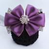 3 Pieces Premium Hair Barrette with Big Bowknot and Dimond Decorated Hair Clips with Snood Hair Snood with Clips Hair Clips with Big Bowknot for Girls and Women(Red+Blue+Purple) view 4
