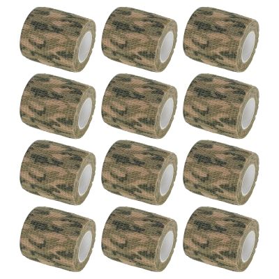VideoPUP Tattoo Grip Cover Wrap,12PCS Disposable Cohesive Tattoo Grip Cover Elastic Bandage Handle Grip Tube for Tattoo Machine Tattoo Grip Accessories,Jungle Camouflage