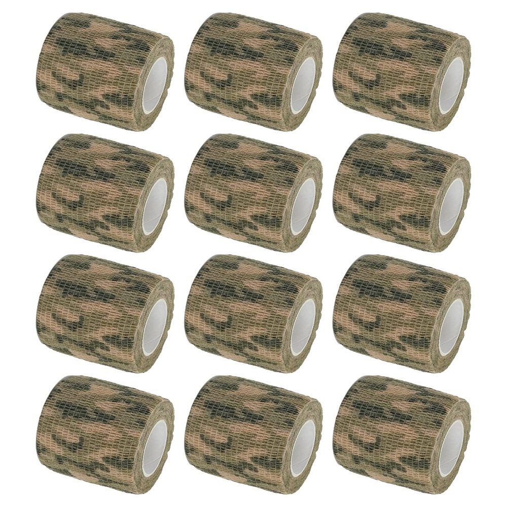 VideoPUP Tattoo Grip Cover Wrap,12PCS Disposable Cohesive Tattoo Grip Cover Elastic Bandage Handle Grip Tube for Tattoo Machine Tattoo Grip Accessories,Jungle Camouflage