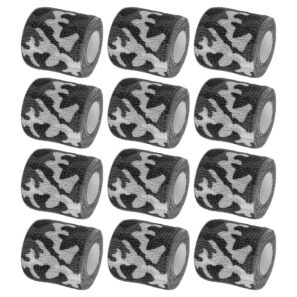 VideoPUP Tattoo Grip Cover Wrap,12PCS Disposable Cohesive Tattoo Grip Cover Elastic Bandage Handle Grip Tube for Tattoo Machine Tattoo Grip Accessories,Black&White Camouflage