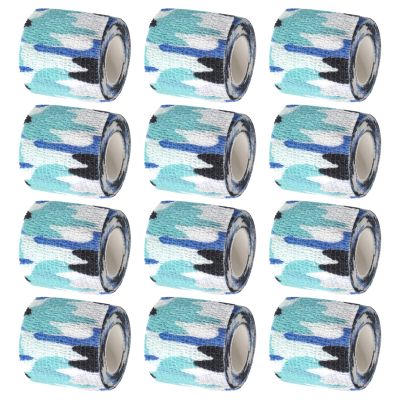 VideoPUP Tattoo Grip Cover Wrap,12PCS Disposable Cohesive Tattoo Grip Cover Elastic Bandage Handle Grip Tube for Tattoo Machine Tattoo Grip Accessories,Sea Camouflage