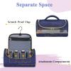 Mancro Padded Travel Case Compatible with Dyson Airwrap Complete Styler and Attachments, Portable Storage Bag with Metal Hanging Hook for Airwrap All Models, Long Barrel, Hair Curler Accessories, Blue view 4