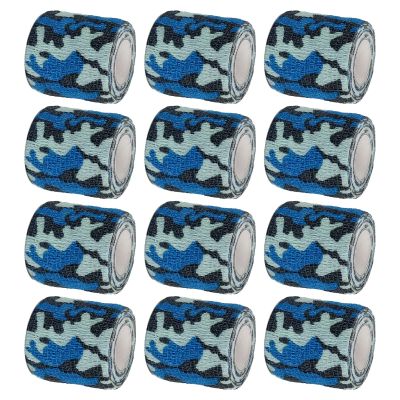 VideoPUP Tattoo Grip Cover Wrap,12PCS Disposable Cohesive Tattoo Grip Cover Elastic Bandage Handle Grip Tube for Tattoo Machine Tattoo Grip Accessories,Marine Camouflage