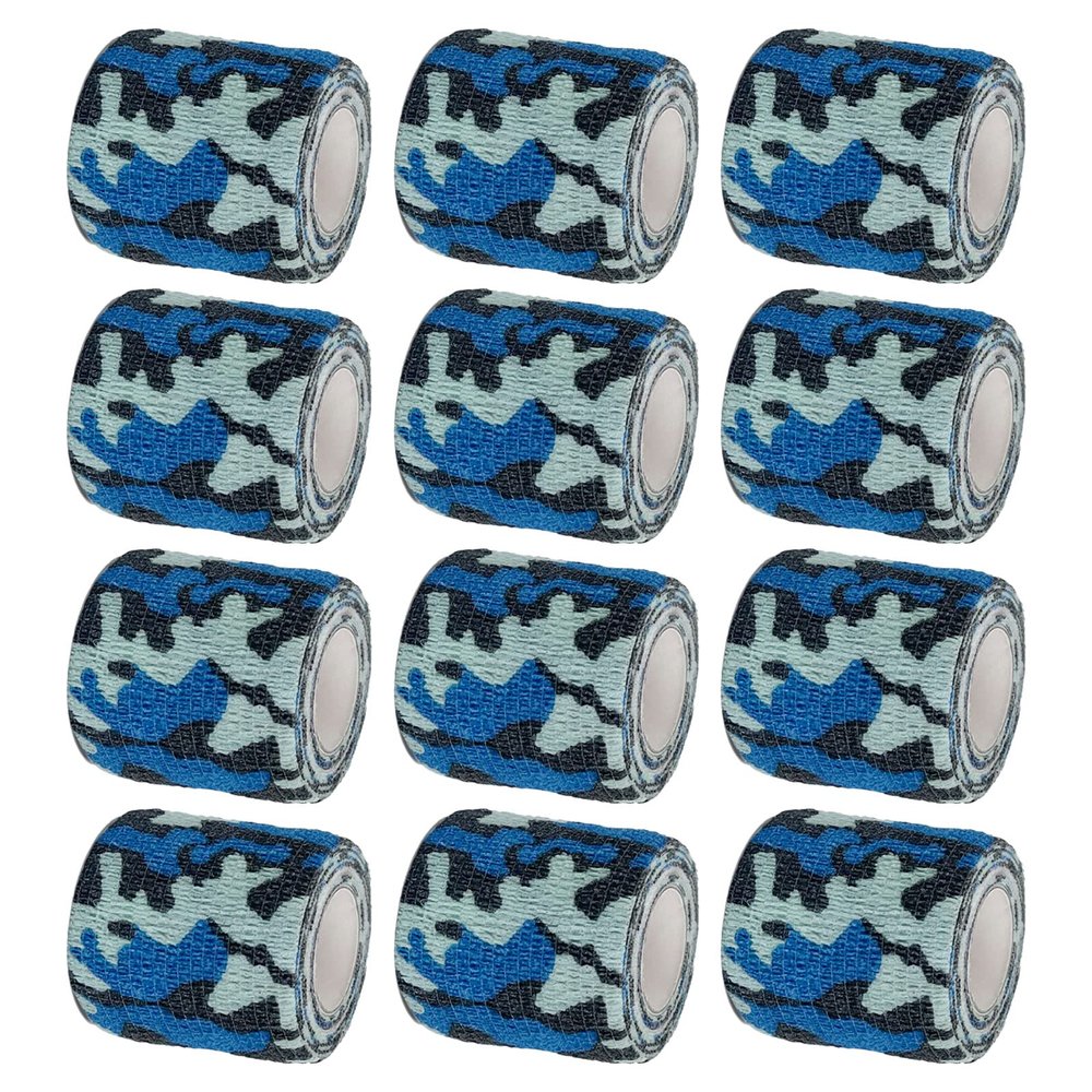VideoPUP Tattoo Grip Cover Wrap,12PCS Disposable Cohesive Tattoo Grip Cover Elastic Bandage Handle Grip Tube for Tattoo Machine Tattoo Grip Accessories,Marine Camouflage