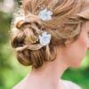 2PCS Flower Girls Hair Accessories White Floral Wedding Hair Pins Headpiece for Women Bridal Bridesmaids view 4