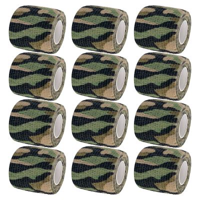 VideoPUP Tattoo Grip Cover Wrap,12PCS Disposable Cohesive Tattoo Grip Cover Elastic Bandage Handle Grip Tube for Tattoo Machine Tattoo Grip Accessories,Wetland Camouflage
