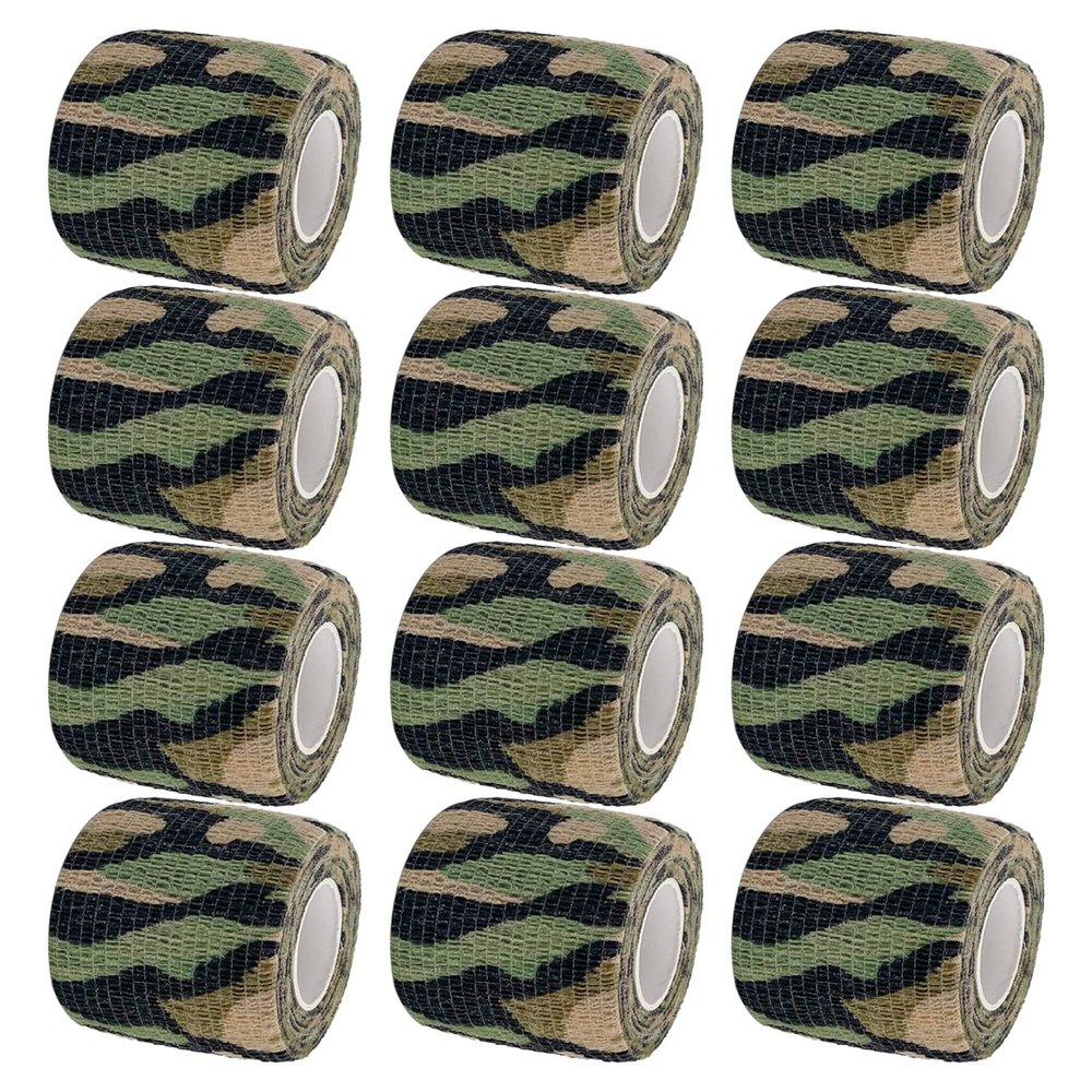 VideoPUP Tattoo Grip Cover Wrap,12PCS Disposable Cohesive Tattoo Grip Cover Elastic Bandage Handle Grip Tube for Tattoo Machine Tattoo Grip Accessories,Wetland Camouflage