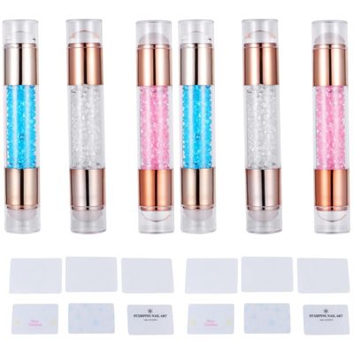 KALLORY 6pcs Double-end Nail Art Stamper Versatile Stamping Tool for Creative Nail Designs for Manicure and Art Enthusiasts