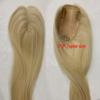 MorningWigs Blonde Human Remy Hair Topper for White Women, 14 inches Natural Straight, Full Silk Based Natural Partline Topper for Thinning Hair (12inches) view 2