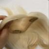 MorningWigs Blonde Human Remy Hair Topper for White Women, 14 inches Natural Straight, Full Silk Based Natural Partline Topper for Thinning Hair (12inches) view 4