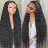 250% Density 32 Inch 13x6 HD Transparent Lace Front Human Hair Wigs For Women Deep Curly Lace Front Wig Human Hair Pre Plucked Deep Wave Frontal wig Full And Thick (32 Inch, 13x6 Human Hair Wigs) view 1