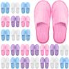 Geyoga 24 Pairs Disposable Slippers for Guests Bulk 2 Size Cotton Hotel Spa House Slippers for Graduation Wedding Party Shoeless Home Travel Individually Wrapped(Blue, Pink, Purple, White) view 1