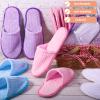 Geyoga 24 Pairs Disposable Slippers for Guests Bulk 2 Size Cotton Hotel Spa House Slippers for Graduation Wedding Party Shoeless Home Travel Individually Wrapped(Blue, Pink, Purple, White) view 4