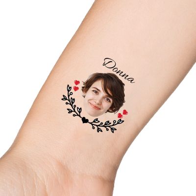 15pcs Custom Tattoos Personalized Temporary Tattoos with Photo Face Waterproof Name Logo Tattoos Stickers Funny For Women Men Kids Gifts for Birthday Party Wedding Bride Groom Decor
