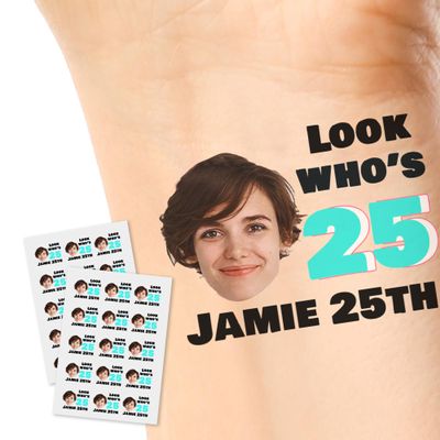 15pcs Custom Tattoos Personalized Temporary Tattoos with Photo Face Waterproof Name Logo Tattoos Stickers Funny For Women Men Kids Gifts for Birthday Party Wedding Bride Groom Decor
