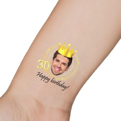 15pcs Custom Tattoos Personalized Temporary Tattoos with Photo Face Waterproof Name Logo Tattoos Stickers Funny For Women Men Kids Gifts for Birthday Party Wedding Bride Groom Decor