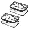 PATIKIL 8.3"x5.9"x3.5" Clear Toiletry Bag, 2 Pack PVC Makeup Bag Cosmetic Pouch with Zipper Handle Strap Waterproof for Travel Home Storage, Black view 1