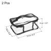 PATIKIL 8.3"x5.9"x3.5" Clear Toiletry Bag, 2 Pack PVC Makeup Bag Cosmetic Pouch with Zipper Handle Strap Waterproof for Travel Home Storage, Black view 2